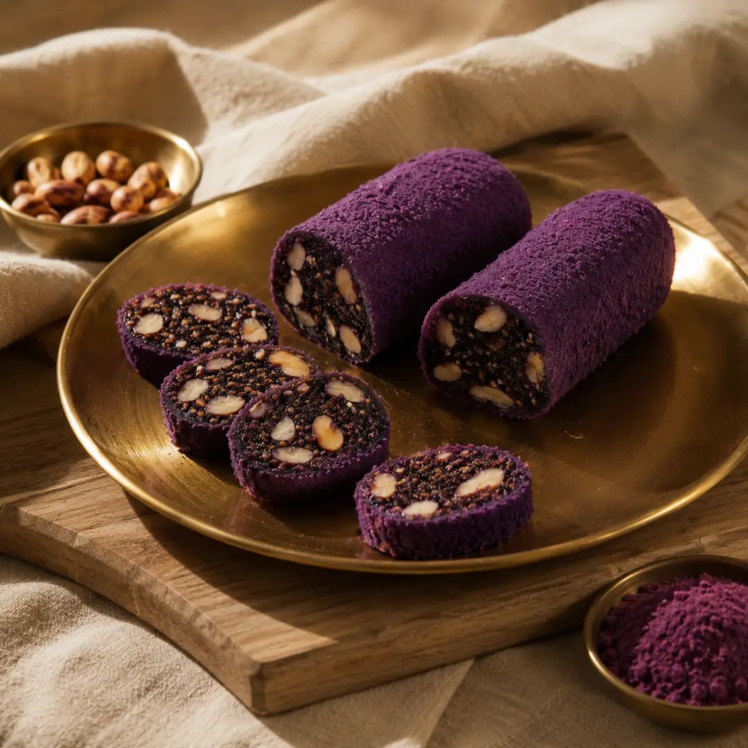 Böğürtlen Aromalı Fındık Parçacıklı Lokum